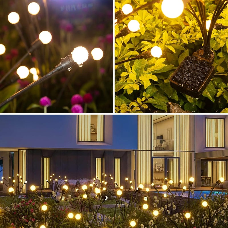 ASMAD Solar Lights Outdoor(6-Pack, 48 LEDs), Solar Garden Lights, Outdoor Decorations, Firefly Light for Patio Decor, Big Bulb, Unique Gifts for Women, Gifts for Grandma - Image 5